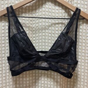 Victoria's Secret Shimmering Black Mesh Bralette